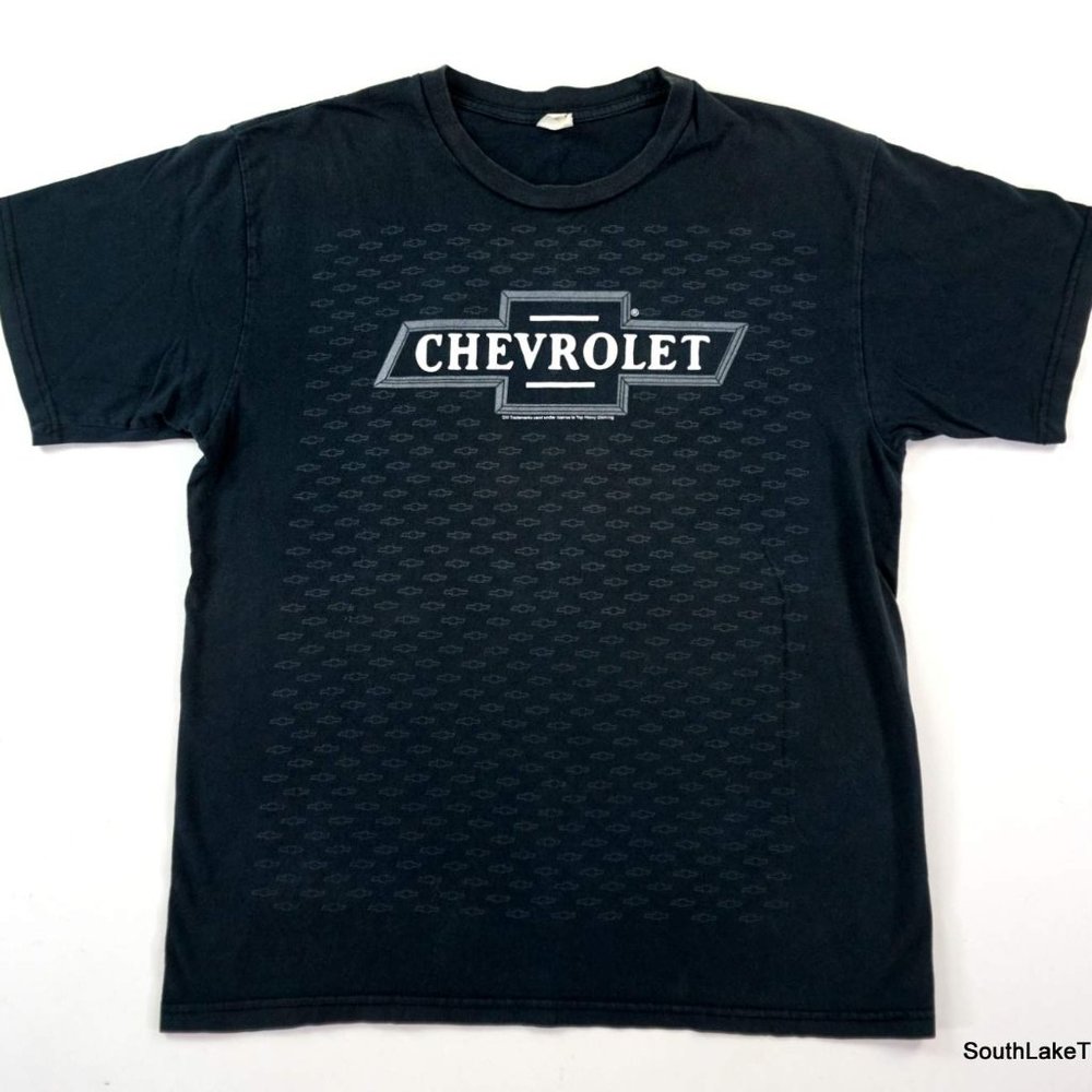 Vintage Chevrolet Spellout Logo T-Shirt by Top Heavy Black Sz Large